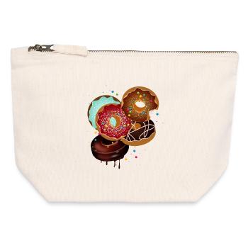 wildly thrown together colorful pile of donuts - Canvas Zip Pouch 12 x 13 cm - nature - Front