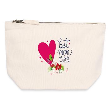 Best Mom Ever - Canvas Zip Pouch 12 x 13 cm - nature - Front