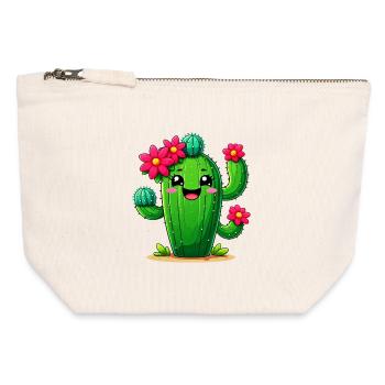 Cactus - Canvas Zip Pouch 12 x 13 cm - nature - Front