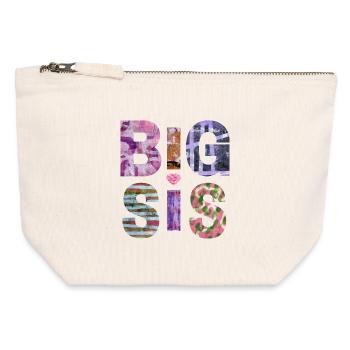 BIG SIS II- Sister - Große Schwester - Partnerlook - Canvas Reißverschluss-Täschchen (12 x 13 cm) - Naturweiß - Vorne