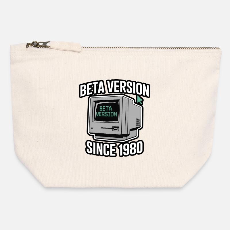 Retro Computer Beta Version Design - Canvas Reißverschluss-Täschchen (12 x 13 cm) - Naturweiß