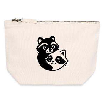 Ying Yang Badger Couple - Canvas Zip Pouch 12 x 13 cm - nature - Front