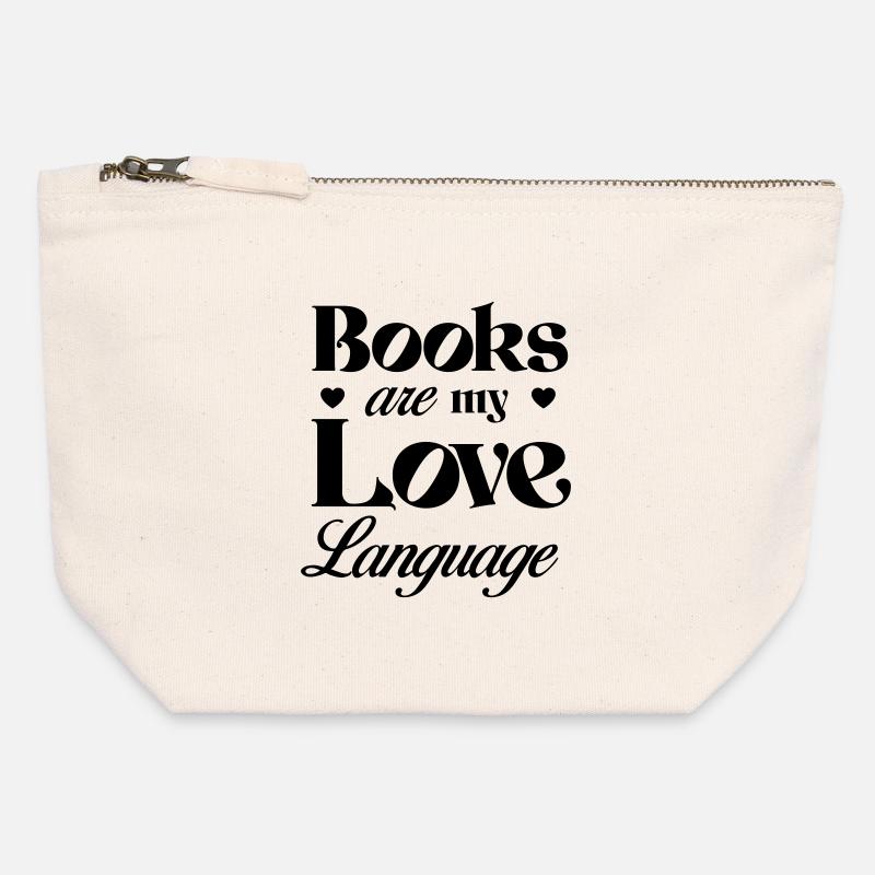 Book are my Love Language - Canvas Zip Pouch 12 x 13 cm - nature