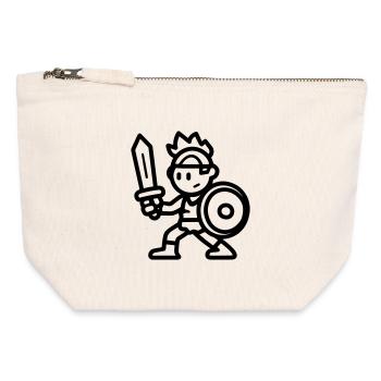 warrior - Canvas Zip Pouch 12 x 13 cm - nature - Front