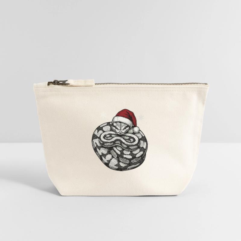Serpent roi python roi de Noël Python boule Pochette zippée en toile 12 x 13 cm