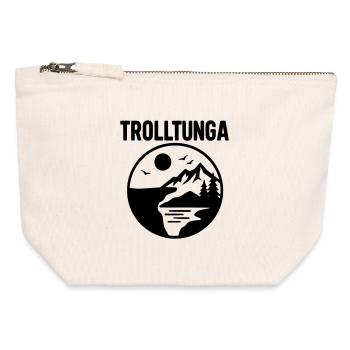 trolltunga silhouette - Canvas Reißverschluss-Täschchen (12 x 13 cm) - Naturweiß - Vorne