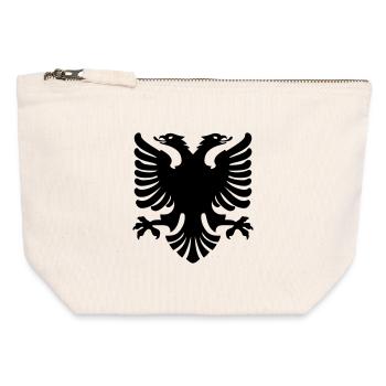 Shqipe Adler – Albanien Doppelkopf Nationalflagge - Canvas Reißverschluss-Täschchen (12 x 13 cm) - Naturweiß - Vorne