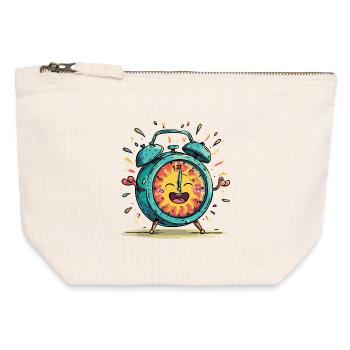 Sun Alarm Clock Celebration Image - Canvas Zip Pouch 12 x 13 cm - nature - Front