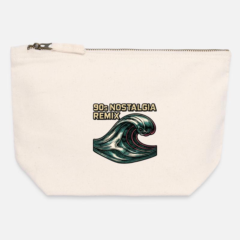 90s Nostalgia Retro Wave Vaporwave - Canvas Zip Pouch 12 x 13 cm - nature