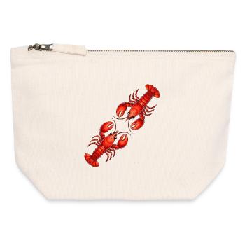 Red lobster - Canvas Zip Pouch 12 x 13 cm - nature - Front