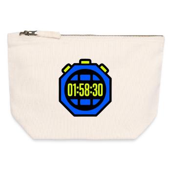 Stopwatch Best Time Half Marathon - Canvas Zip Pouch 12 x 13 cm - nature - Front