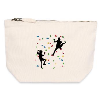 Climbing Wall Kids – Junge Kletterer - Canvas Reißverschluss-Täschchen (12 x 13 cm) - Naturweiß - Vorne