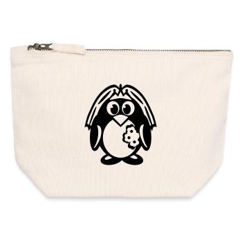 penguin bride - Canvas Zip Pouch 12 x 13 cm - nature - Front