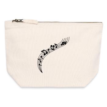 Afficher la musique - Pochette zippée en toile 12 x 13 cm - blanc naturel - Devant