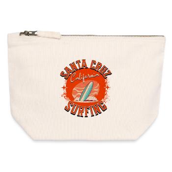 Santa Cruz, Kalifornien Surfen - Canvas Reißverschluss-Täschchen (12 x 13 cm) - Naturweiß - Vorne