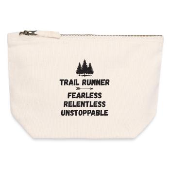 Trail Runner - Intrépide. Implacable. Imparable. - Pochette zippée en toile 12 x 13 cm - blanc naturel - Devant