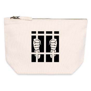 Prisoner in prison two fists - Canvas Zip Pouch 12 x 13 cm - nature - Front
