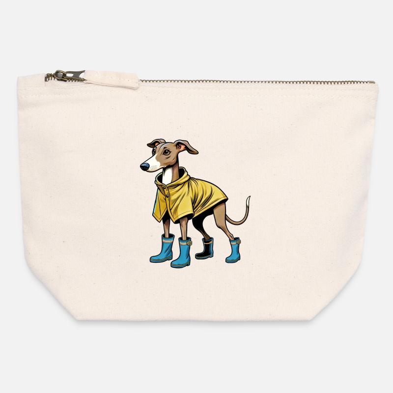 Whippet en imperméable - Pochette zippée en toile 12 x 13 cm - blanc naturel