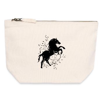 Pferd Illustration Explosion Kunst Symbol Logo - Canvas Reißverschluss-Täschchen (12 x 13 cm) - Naturweiß - Vorne