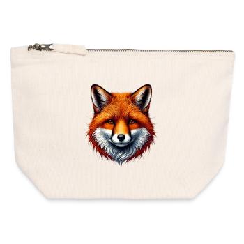 Fuchs - Canvas Reißverschluss-Täschchen (12 x 13 cm) - Naturweiß - Vorne