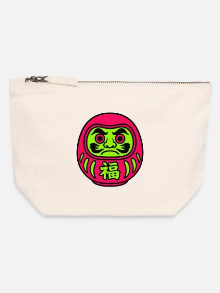Daruma by FANMAN! - Canvas Reißverschluss-Täschchen (12 x 13 cm) - Naturweiß