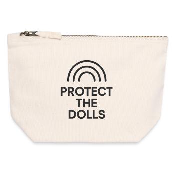 Protégez les poupées motif protecteur arc-en-ciel design - Pochette zippée en toile 12 x 13 cm - blanc naturel - Devant
