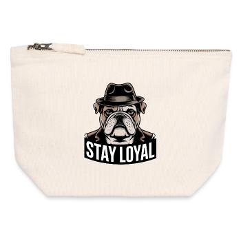 Stay Loyal Bulldog - Canvas Zip Pouch 12 x 13 cm - nature - Front