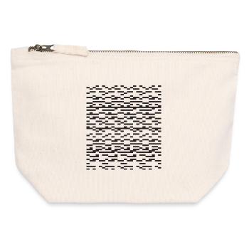 Noir Stripe pixellé Glitch Grid - Pochette zippée en toile 12 x 13 cm - blanc naturel - Devant