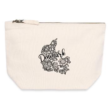 Danemark Carte Mandala Hygge Copenhague - Pochette zippée en toile 12 x 13 cm - blanc naturel - Devant