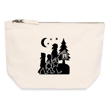 Lantern Running Kids - Canvas Zip Pouch 12 x 13 cm - nature - Front