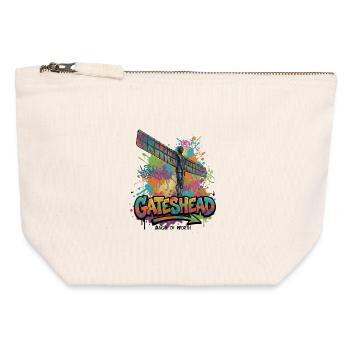 Angel of the North – Wings over the North - Canvas Zip Pouch 12 x 13 cm - nature - Front