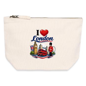 I Love London – Iconic British Icons - Canvas Zip Pouch 12 x 13 cm - nature - Front
