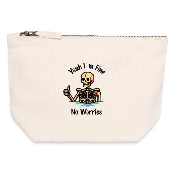 Très bien, pas de souci - Pochette zippée en toile 12 x 13 cm - blanc naturel - Devant