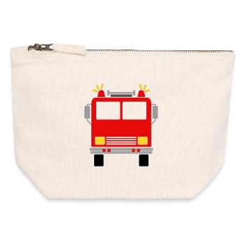 Fire engine - Canvas Zip Pouch 12 x 13 cm - nature - Front