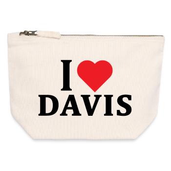 T-Shirt Ich liebe Davis T-Shirt Geschenkidee - Canvas Reißverschluss-Täschchen (12 x 13 cm) - Naturweiß - Vorne