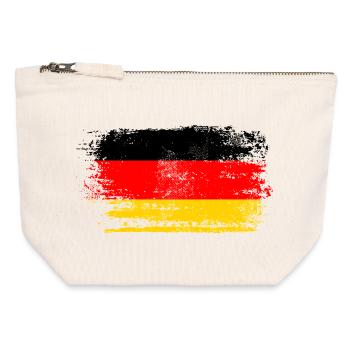 Deutschland - Adler Wappen Respekt Geschenk - Canvas Reißverschluss-Täschchen (12 x 13 cm) - Naturweiß - Vorne