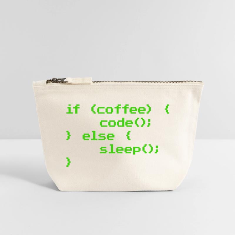 No Coffee No Code Programmer Computer Scientist Canvas Zip Pouch 12 x 13 cm