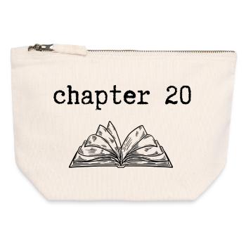 chapitre 20 Anniversaire - Pochette zippée en toile 12 x 13 cm - blanc naturel - Devant