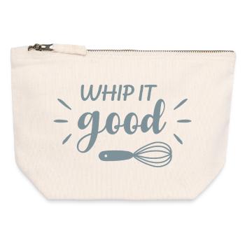 Whip It Good Funny Baking Quote Retro Design - Canvas Zip Pouch 12 x 13 cm - nature - Front