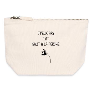Stabhochsprung Stabhochsprunger Sport Sportler - Canvas Reißverschluss-Täschchen (12 x 13 cm) - Naturweiß - Vorne