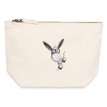 Donkey with sunglasses I animal motif little donkey - Canvas Zip Pouch 12 x 13 cm - nature - Front