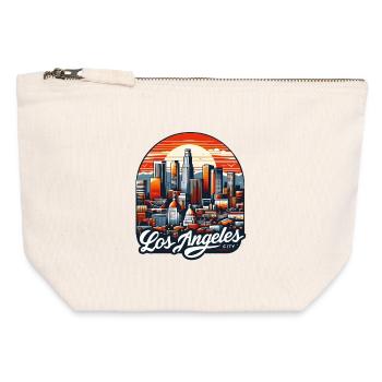 Los Angeles Dreamscape: Lebendige Stadtatmosphäre Kunst - Canvas Reißverschluss-Täschchen (12 x 13 cm) - Naturweiß - Vorne