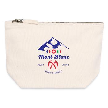 Plus haute montagne des Alpes du Mont-Blanc - Pochette zippée en toile 12 x 13 cm - blanc naturel - Devant
