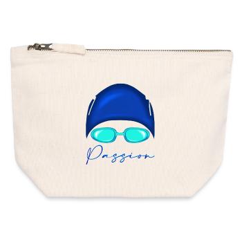 Passion Swimming Neon Blue - Canvas Zip Pouch 12 x 13 cm - nature - Front