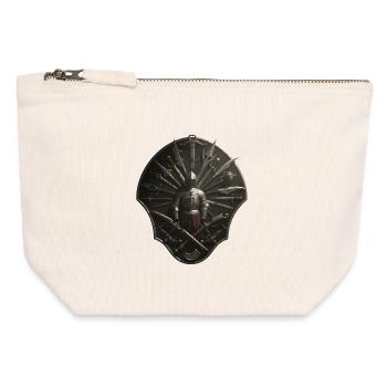 Crusader Shield Circle with Weapons - Canvas Zip Pouch 12 x 13 cm - nature - Front
