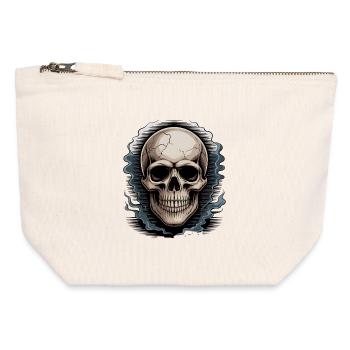 Skull in Smoke Aura - Canvas Zip Pouch 12 x 13 cm - nature - Front