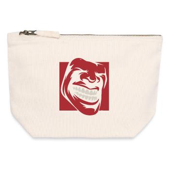 Roaring Red Grin Illustration - Canvas Reißverschluss-Täschchen (12 x 13 cm) - Naturweiß - Vorne