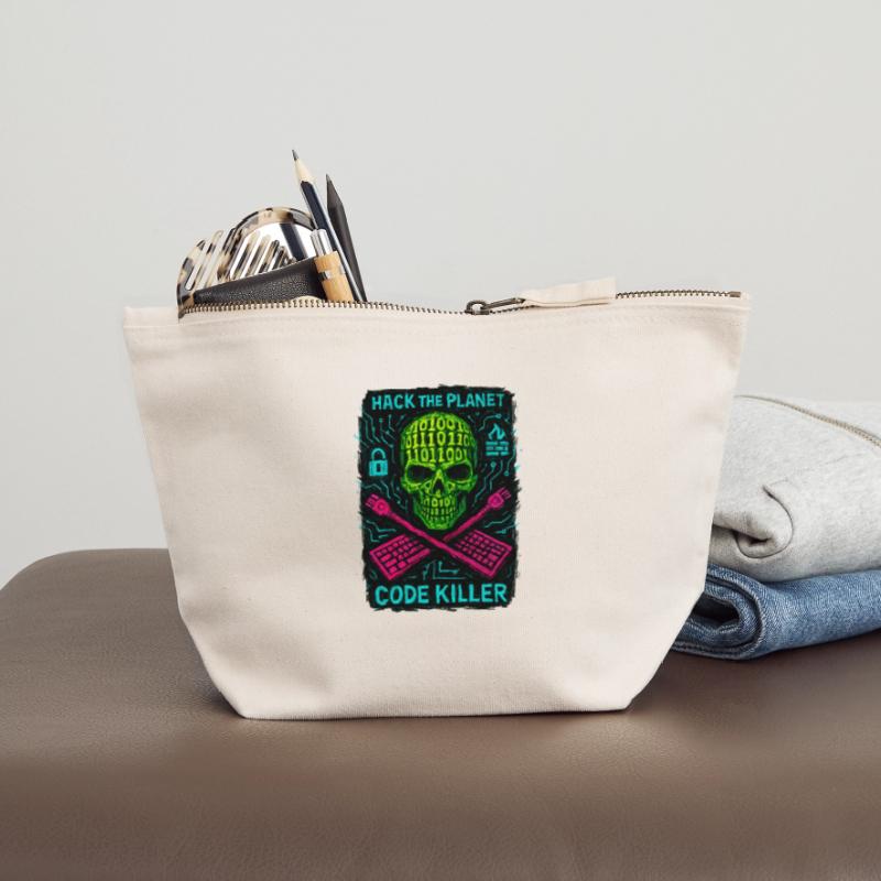 Hack the Planet Code Killer - Cybersécurité Pochette zippée en toile 12 x 13 cm
