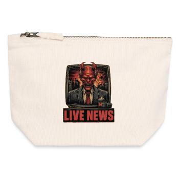 Bad news - Canvas Reißverschluss-Täschchen (12 x 13 cm) - Naturweiß - Vorne