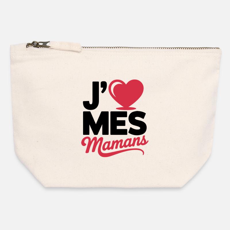 Aime_mes_mamans - Canvas Reißverschluss-Täschchen (12 x 13 cm) - Naturweiß